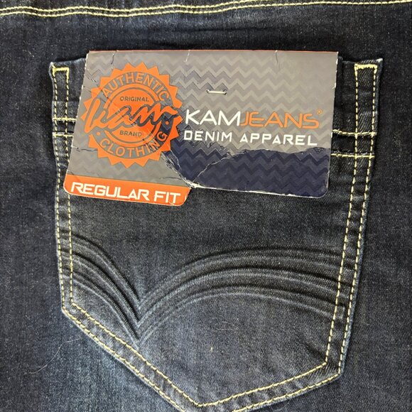 KAM Big and Tall Dark Blue Regular Comfort Fit Stretch Jeans Size 56 Waist NWT - Picture 7 of 10